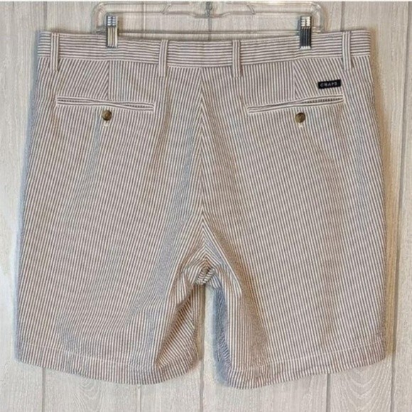 Chaps pinstripe preppy dress Flat Front shorts Side Pockets EUC SZ40 - Picture 1 of 5